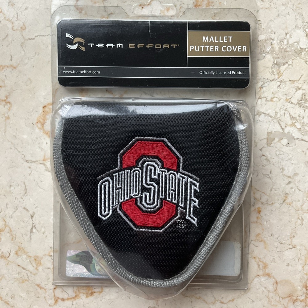 Ohio State Buckeyes OSU Golf Embroidered Mallet Putter Cover Nylon Foam Padding